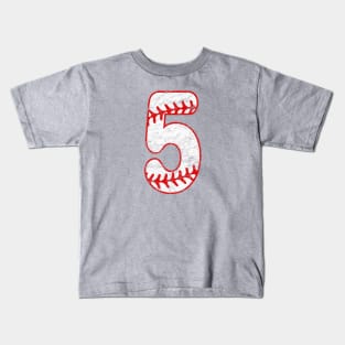 Baseball Mom Player #5 Baseball Laces Love Baseball Favorite Kids T-Shirt